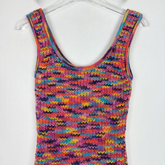STAUD Gardenia Melange Mini Tank Dress in Pink Multi Sweater Size Medium M EUC - Picture 8 of 13
